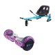 Regular Galaxy pink fogantyúval Hoverboard Szett Kék Dupla Felfüggesztésű HoverKart Üléssel - 6.5” Kerekek, Bluetooth Hangszórók, LED Fények, Önegyensúlyozás, 15km hatótávolság, 700W teljesítmény, 4Ah Samsung cellás akkumulátor, Smart Balance 2