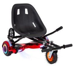 Elektromos Hoverboard GoKart Szett Lengéscsillapítókkal, 6.5 colos, Regular ElectroRed PRO, Standard Hatótávolság, Fekete HoverKart Lengéscsillapítókkal, Smart Balance