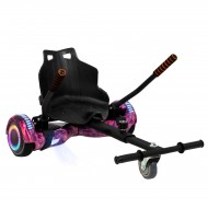 Elektromos Hoverboard Standard GoKart Szett, 6.5 colos, Regular Galaxy Pink PRO, Standard Hatótávolság, és Fekete Hoverkart, Smart Balance
