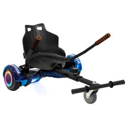 Elektromos Hoverboard Standard GoKart Szett, 6.5 colos, Regular Galaxy Blue PRO, Nagy Hatótávolság, és Fekete Hoverkart, Smart Balance
