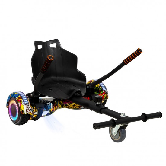 Elektromos Hoverboard Standard GoKart Szett, 6.5 colos, Regular HipHop PRO, Nagy Hatótávolság, és Fekete Hoverkart, Smart Balance