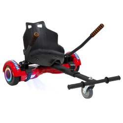 Elektromos Hoverboard Standard GoKart Szett, 6.5 colos, Regular Red PRO, Standard Hatótávolság, és Fekete Hoverkart, Smart Balance