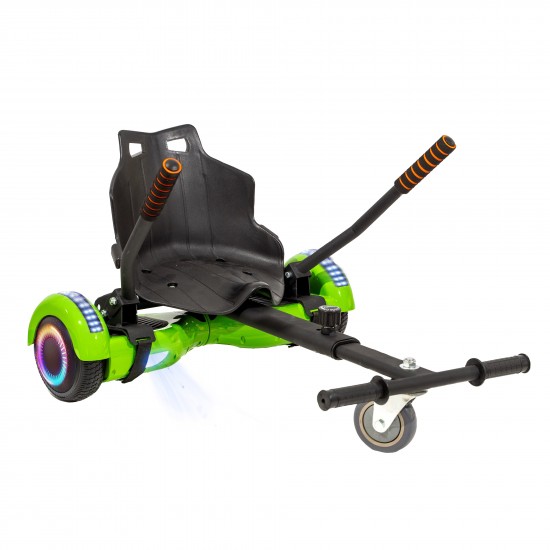 Elektromos Hoverboard Standard GoKart Szett, 6.5 colos, Regular Green PRO, Nagy Hatótávolság, és Fekete Hoverkart, Smart Balance