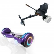 Elektromos Hoverboard Standard GoKart Szett, 6.5 colos, Regular Purple PRO, Standard Hatótávolság, és Fekete Hoverkart, Smart Balance