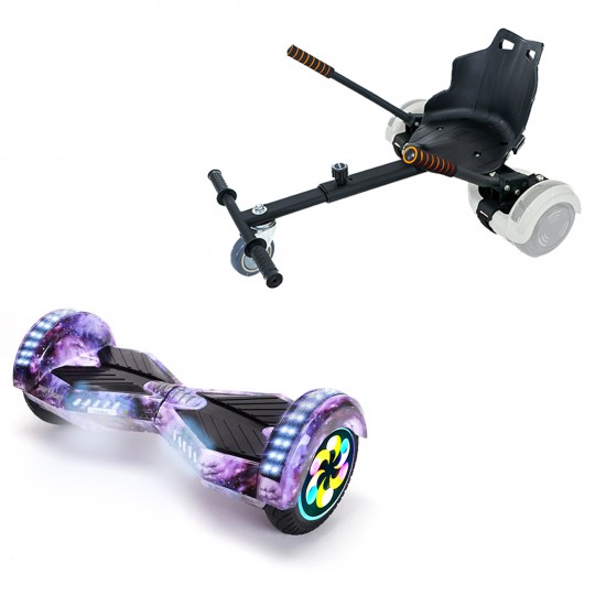 Elektromos Hoverboard Standard GoKart Szett, 8 colos, Transformers Galaxy PRO, Nagy Hatótávolság, és Fekete Hoverkart, Smart Balance