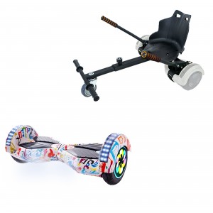 Transformers Splash PRO nagy hatótávolság 8 inch-es Hoverboard csomag, Hoverkart üléssel, gyermekeknek és feln?tteknek
