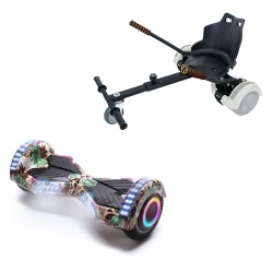 Elektromos Hoverboard Standard GoKart Szett, 6.5 colos, Transformers SkullColor PRO, Nagy Hatótávolság, és Fekete Hoverkart, Smart Balance