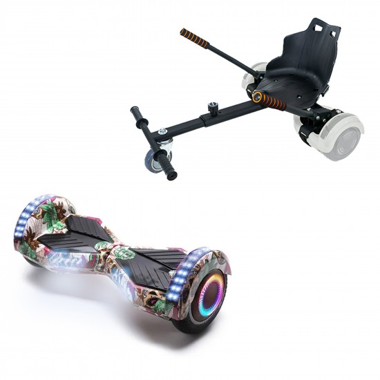 Elektromos Hoverboard Standard GoKart Szett, 6.5 colos, Transformers SkullColor PRO, Nagy Hatótávolság, és Fekete Hoverkart, Smart Balance