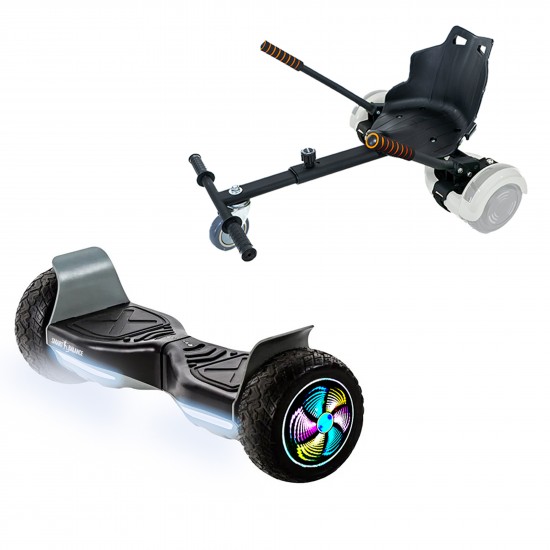 Elektromos Hoverboard Standard GoKart Szett, 8.5 colos, Hummer Black PRO, Standard Hatótávolság, és Fekete Hoverkart, Smart Balance