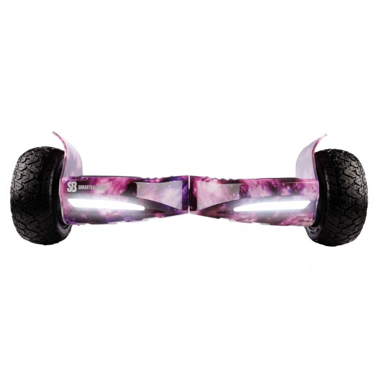 Elektromos Hoverboard csomag Komfortos Üléssel, 8.5 colos, Hummer Galaxy Pink PRO, Standard Hatótávolság, Fehér Szivacsos ülés, Smart Balance 3