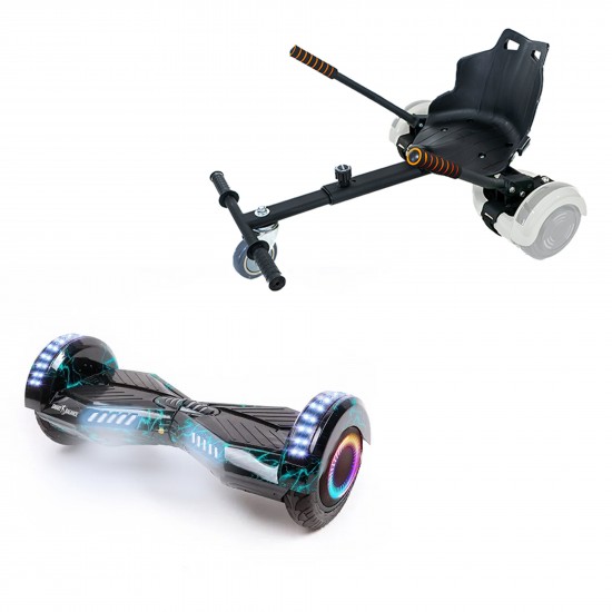 Elektromos Hoverboard Standard GoKart Szett, 6.5 colos, Transformers Thunderstorm PRO, Standard Hatótávolság, és Fekete Hoverkart, Smart Balance