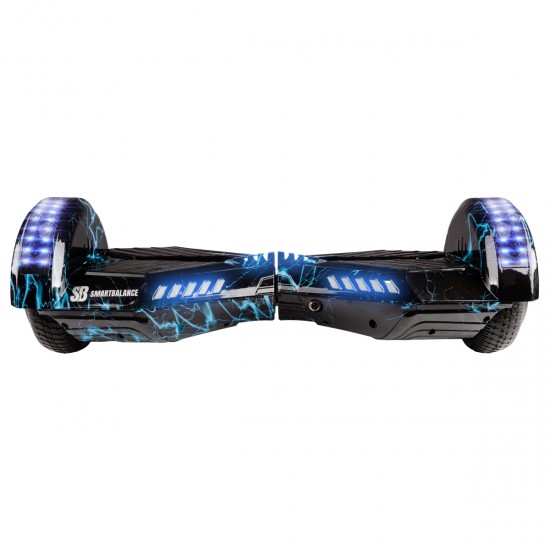 Elektromos Hoverboard csomag Komfortos Üléssel, 6.5 colos, Transformers Thunderstorm Blue PRO, Standard Hatótávolság, Fehér Szivacsos ülés, Smart Balance 3