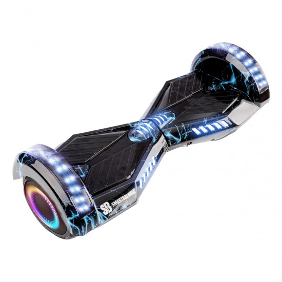 Elektromos Hoverboard csomag Komfortos Üléssel, 6.5 colos, Transformers Thunderstorm Blue PRO, Standard Hatótávolság, Fehér Szivacsos ülés, Smart Balance 7