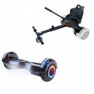 Elektromos Hoverboard Standard GoKart Szett, 6.5 colos, Transformers Thunderstorm Blue PRO, Nagy Hatótávolság, és Fekete Hoverkart, Smart Balance
