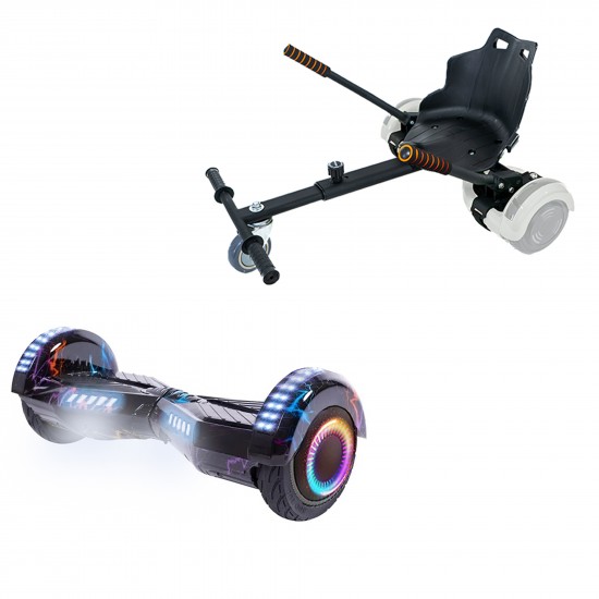 Elektromos Hoverboard Standard GoKart Szett, 6.5 colos, Transformers Thunderstorm Blue PRO, Nagy Hatótávolság, és Fekete Hoverkart, Smart Balance