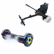 Elektromos Hoverboard Standard GoKart Szett, 8 colos, Transformers Thunderstorm Blue PRO, Nagy Hatótávolság, és Fekete Hoverkart, Smart Balance