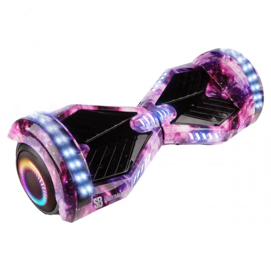 Elektromos Hoverboard csomag Komfortos Üléssel, 6.5 colos, Transformers Galaxy Pink PRO, Nagy Hatótávolság, Fehér Szivacsos ülés, Smart Balance 6