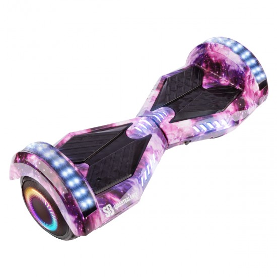 Elektromos Hoverboard csomag Komfortos Üléssel, 6.5 colos, Transformers Galaxy Pink PRO, Nagy Hatótávolság, Fehér Szivacsos ülés, Smart Balance 7