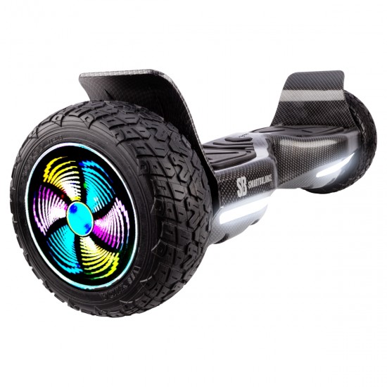Elektromos Hoverboard csomag Komfortos Üléssel, 8.5 colos, Hummer Carbon PRO, Standard Hatótávolság, Fehér Szivacsos ülés, Smart Balance 2