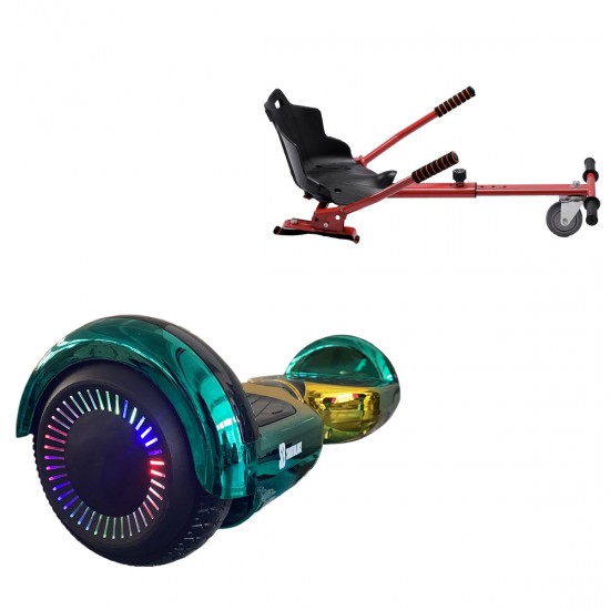 Elektromos Hoverboard Standard GoKart Szett, 6.5 colos, Regular California PRO, Standard Hatótávolság, és Piros Hoverkart, Smart Balance