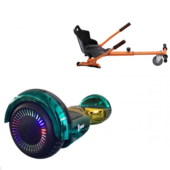 Elektromos Hoverboard Standard GoKart Szett, 6.5 colos, Regular California PRO, Standard Hatótávolság, és Narancs Hoverkart, Smart Balance