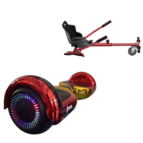 Elektromos Hoverboard Standard GoKart Szett, 6.5 colos, Regular Sunset PRO, Standard Hatótávolság, és Piros Hoverkart, Smart Balance