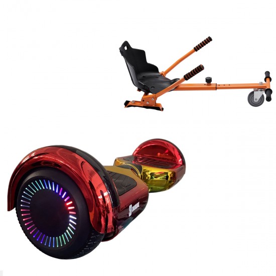 Elektromos Hoverboard Standard GoKart Szett, 6.5 colos, Regular Sunset PRO, Nagy Hatótávolság, és Narancs Hoverkart, Smart Balance
