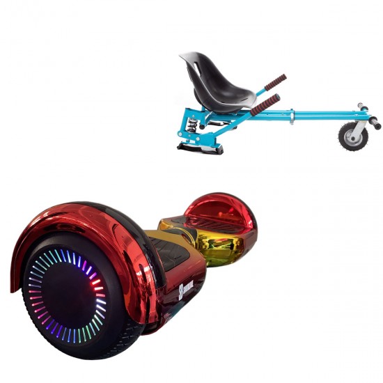 Elektromos Hoverboard GoKart Szett Lengéscsillapítókkal, 6.5 colos, Regular Sunset PRO, Standard Hatótávolság, Kék HoverKart Lengéscsillapítókkal, Smart Balance