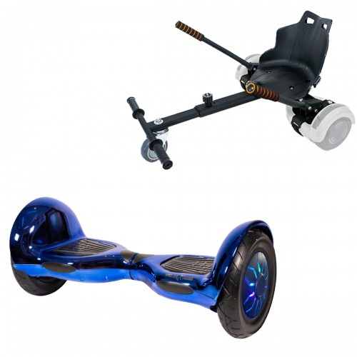 Elektromos Hoverboard Standard GoKart Szett, 10 colos, Off-Road ElectroBlue PRO, Nagy Hatótávolság, és Fekete Hoverkart, Smart Balance