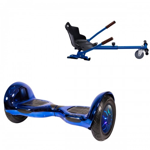 Elektromos Hoverboard Standard GoKart Szett, 10 colos, Off-Road ElectroBlue PRO, Nagy Hatótávolság, és Kék Hoverkart, Smart Balance