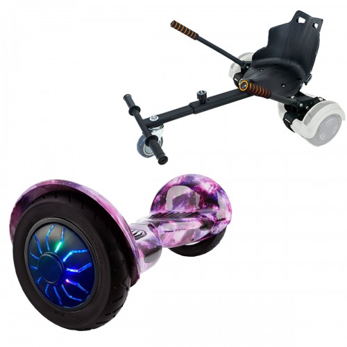 Elektromos Hoverboard Standard GoKart Szett, 10 colos, Off-Road Galaxy PRO, Standard Hatótávolság, és Fekete Hoverkart, Smart Balance
