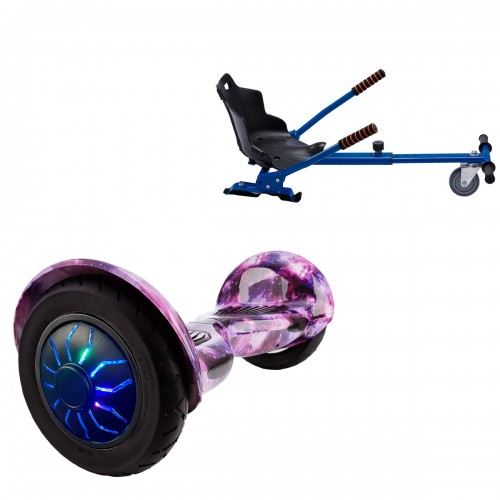 Elektromos Hoverboard Standard GoKart Szett, 10 colos, Off-Road Galaxy PRO, Nagy Hatótávolság, és Kék Hoverkart, Smart Balance