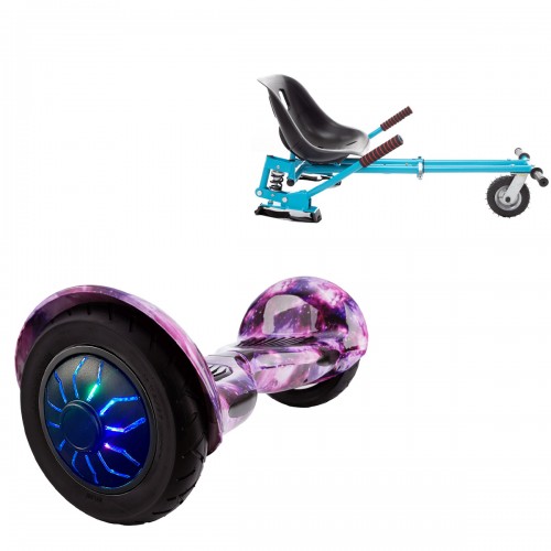 Elektromos Hoverboard GoKart Szett Lengéscsillapítókkal, 10 colos, Off-Road Galaxy PRO, Nagy Hatótávolság, Kék HoverKart Lengéscsillapítókkal, Smart Balance