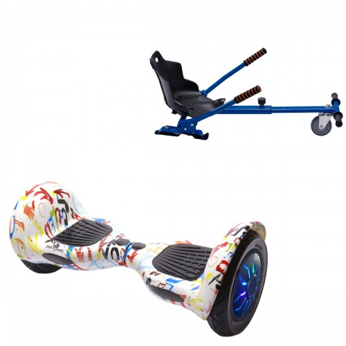 Elektromos Hoverboard Standard GoKart Szett, 10 colos, Off-Road Splash PRO, Nagy Hatótávolság, és Kék Hoverkart, Smart Balance
