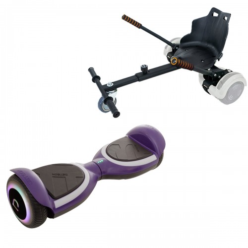 Elektromos Hoverboard Standard GoKart Szett, 6.5 col, Jetson Prism Purple Plus, és Fekete Hoverkart, Smart Balance