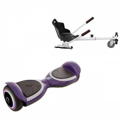 Elektromos Hoverboard Standard GoKart Szett, 6.5 col, Jetson Prism Purple Plus, és Fehér Hoverkart, Smart Balance