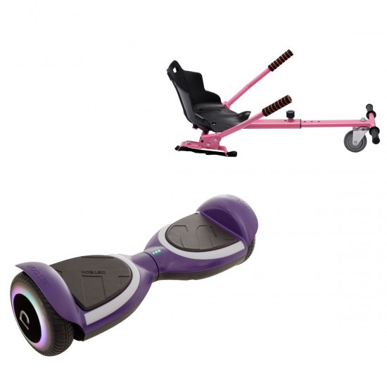 Elektromos Hoverboard Standard GoKart Szett, 6.5 col, Jetson Prism Purple Plus, és Rózsaszín Hoverkart, Smart Balance