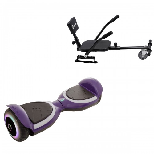Elektromos Hoverboard Csomag Komfortos Üléssel, 6.5 col, Jetson Prism Purple Plus, Fekete Szivacsos ülés, Smart Balance