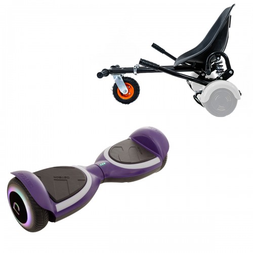 Elektromos Hoverboard GoKart Szett Lengéscsillapítókkal, 6.5 col, Jetson Prism Purple Plus, Fekete HoverKart Lengéscsillapítókkal, Smart Balance