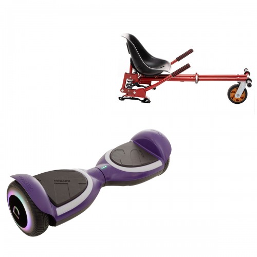 Elektromos Hoverboard GoKart Szett Lengéscsillapítókkal, 6.5 col, Jetson Prism Purple Plus, Piros HoverKart Lengéscsillapítókkal, Smart Balance