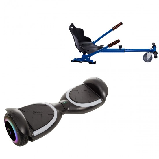 Elektromos Hoverboard Standard GoKart Szett, 6.5 col, Jetson Prism Black Plus, és Kék Hoverkart, Smart Balance