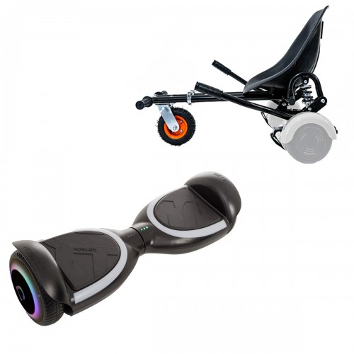 Elektromos Hoverboard GoKart Szett Lengéscsillapítókkal, 6.5 col, Jetson Prism Black Plus, Fekete HoverKart Lengéscsillapítókkal, Smart Balance