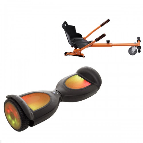 Elektromos Hoverboard Standard GoKart Szett, 6.5 col, Jetson Prism Black PRO, és Narancs Hoverkart, Smart Balance