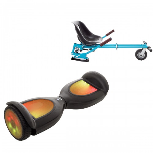 Elektromos Hoverboard GoKart Szett Lengéscsillapítókkal, 6.5 col, Jetson Prism Black PRO, Kék HoverKart Lengéscsillapítókkal, Smart Balance