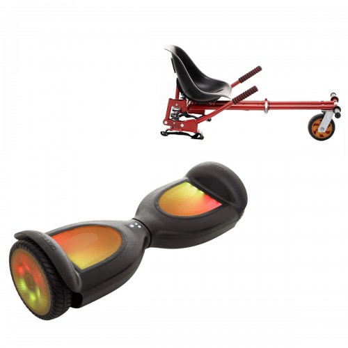 Elektromos Hoverboard GoKart Szett Lengéscsillapítókkal, 6.5 col, Jetson Prism Black PRO, Piros HoverKart Lengéscsillapítókkal, Smart Balance