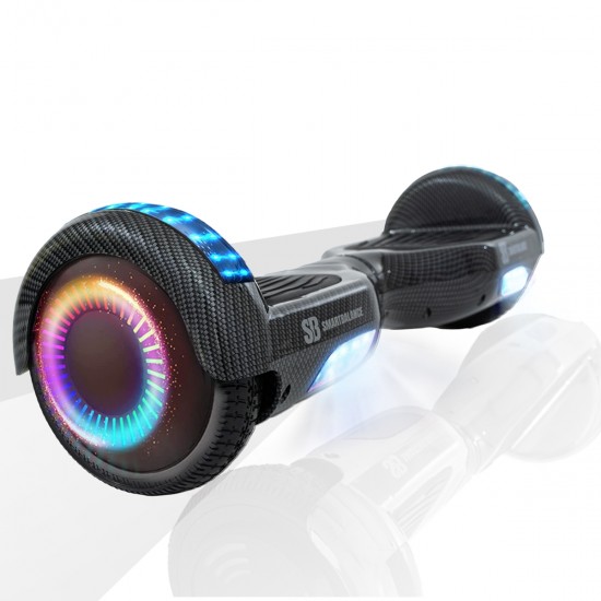Elektromos Hoverboard csomag Komfortos Üléssel, 6.5 colos, Regular Carbon PRO, Nagy Hatótávolság, Fehér Szivacsos ülés, Smart Balance 2
