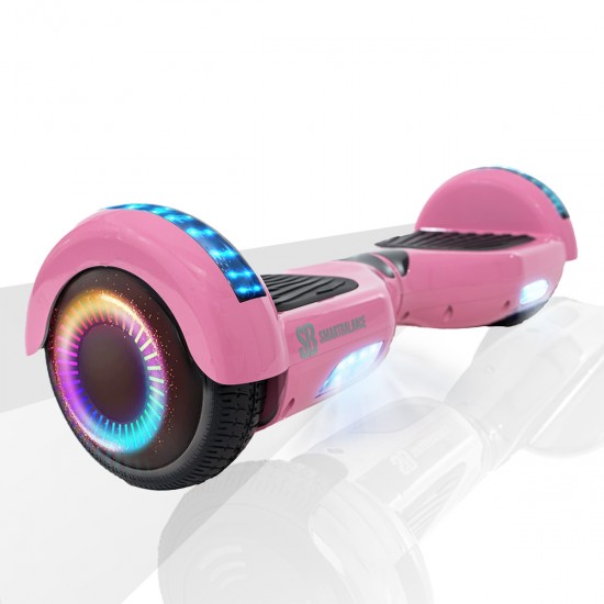 Elektromos Hoverboard csomag Komfortos Üléssel, 6.5 colos, Regular Pink PRO, Nagy Hatótávolság, Fehér Szivacsos ülés, Smart Balance 2