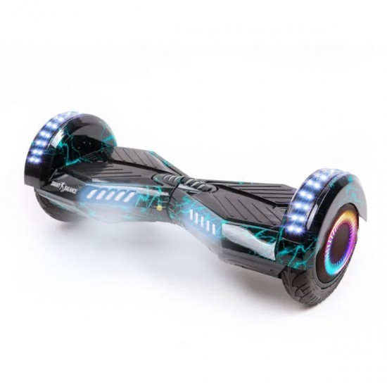 Elektromos Hoverboard csomag Komfortos Üléssel, 6.5 colos, Transformers Thunderstorm PRO, Nagy Hatótávolság, Fehér Szivacsos ülés, Smart Balance 2