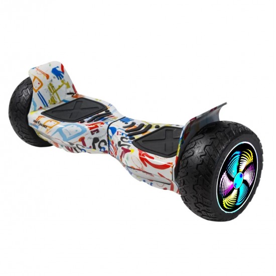 Elektromos Hoverboard csomag Komfortos Üléssel, 8.5 colos, Hummer Splash PRO, Nagy Hatótávolság, Fehér Szivacsos ülés, Smart Balance 2