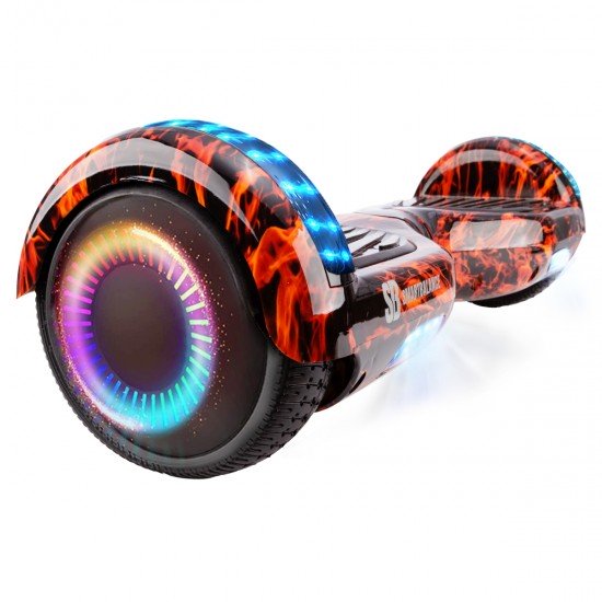 Elektromos Hoverboard csomag Komfortos Üléssel, 6.5 colos, Regular Flame PRO, Standard Hatótávolság, Fehér Szivacsos ülés, Smart Balance 2